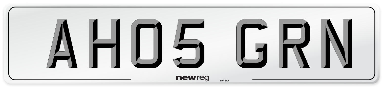 AH05 GRN Number Plate from New Reg